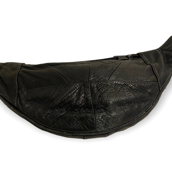 Toni Vintage Black Leather Fanny Pack / Bum Bag - Picture 3 of 8